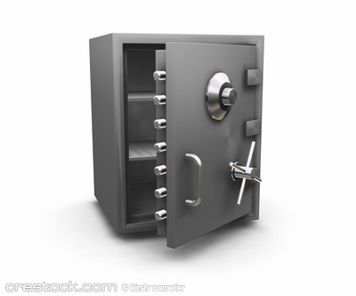 3D render of a bank safe