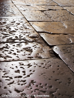 Antique atreet floor on the evening Sun.